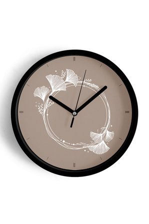 Minimal Çiçek Halkalı Modern Duvar Saati - 35cm - Önü Camlı Siyah Kasa - Sessiz Mekanizma