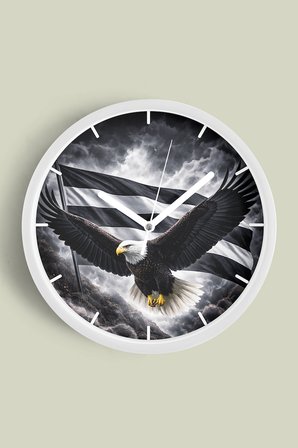 Taraftar Tasarımlı Modern Duvar Saati - 30cm - Önü Camlı Beyaz Kasa - Sessiz Mekanizma