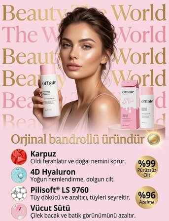 Ornate Tüy Azaltıcı ve Geciktirici Bakım Sütü 30 ml | Batık Tüy Karşıtı | Nemlendirici Cilt Bakımı | Yüz ve Vücut İçin