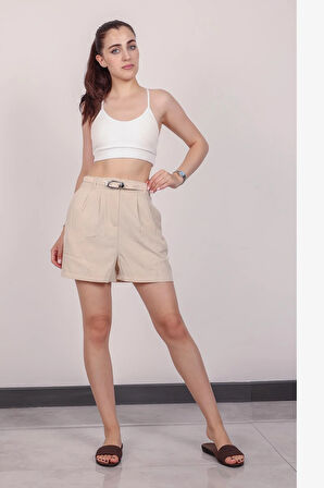Kadın Taş Kemerli Şort