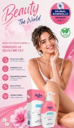 Agis Beauty Fast & Clean Tüy Dökücü Krem 250 ml | Tüm Cilt Tipleri | Nemlendirici Bakım | Vegan Formül | Orijinal Bandrollü