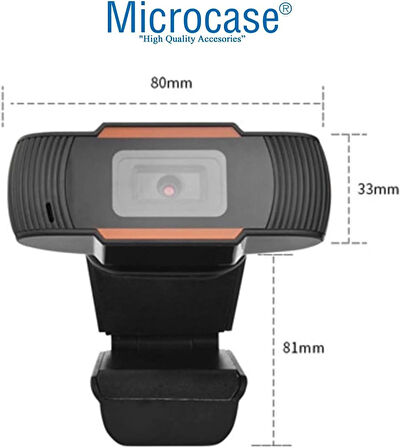 Microcase 720P 360 Dönerli Mandal Kıskaçlı Hd Webcam Kamera ZR806 - SİYAH AL5152