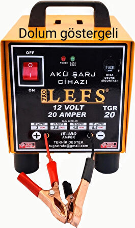 PRO LEFS AKÜ ŞARJ CİHAZI 12 V 20 AMPER, AVOMETRE ÖLÇÜM CİHAZI HEDİYE