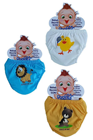 3'lü Erkek Bebek Alıştırma Külodu