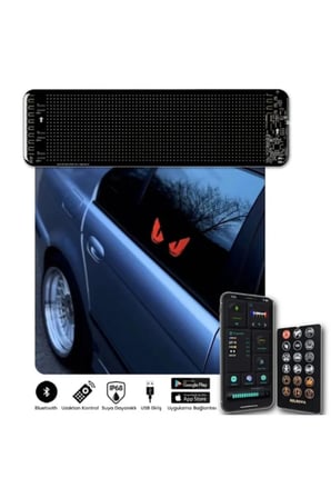 1 Adet Kişiselleştirilebilir LED Araç Ekranı – 2121 RGB Noktalı Panel, Esnek USB Taşınabilir Display, Uygulama Kontrollü Animasyon