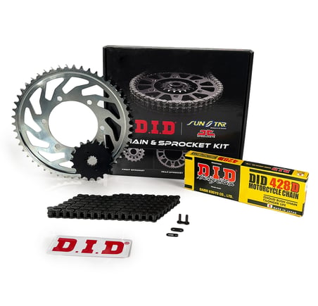 ZİNCİR DİŞLİ SETİ HONDA CBF 150 (150 cc) (2004-2017) / HONDA / CBF 150 / 150cc / ZİNCİR: DID-428D (Çelik)-126 / ÖN-ARKA DİŞLİ :  JT (15T-43T) / 2004-2005-2006-2007-2008-2009-2010-2011-2012-2013-2014-2015-2016-2017
