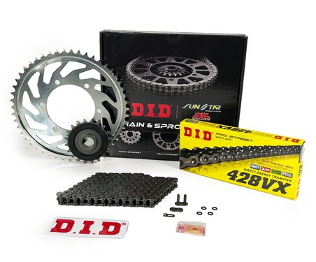 ZİNCİR DİŞLİ SETİ HONDA CBF 150 (150 cc) (2004-2017) / HONDA / CBF 150 / 150cc / ZİNCİR: DID-428VX (Çelik)-126 / ÖN-ARKA DİŞLİ :  JT (15T-43T) / 2004-2005-2006-2007-2008-2009-2010-2011-2012-2013-2014-2015-2016-2017