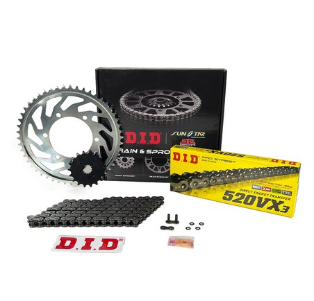 ZİNCİR DİŞLİ SETİ CF MOTO NK (600 cc) (2022) / CF MOTO / NK / 600cc / ZİNCİR: DID-520VX3 (Çelik)-118 / ÖN-ARKA DİŞLİ :  JT (14T-46T) / 2022