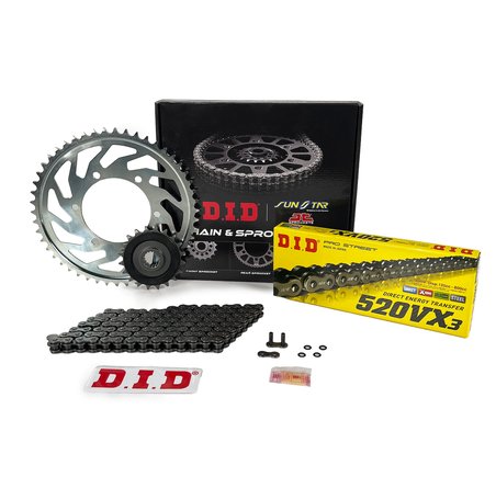 ZİNCİR DİŞLİ SETİ CF MOTO NK (600 cc) (2022) / CF MOTO / NK / 600cc / ZİNCİR: DID-520VX3 (Çelik)-118 / ÖN-ARKA DİŞLİ :  JT (14T-46T) / 2022