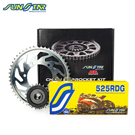 ZİNCİR DİŞLİ SETİ SUZUKI GSX-R (600 cc)  (2006-2010) / SUZUKI / GSX-R 600 / 600cc / ZİNCİR: SUNSTAR 525RDG (Çelik)-114 / ÖN-ARKA DİŞLİ: JT (16T-43T) / 2006-2007-2008-2009-2010-2011-2012-2013-2014-2015-2016-2017