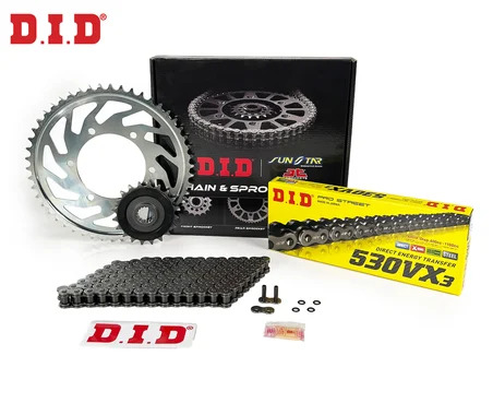 ZİNCİR DİŞLİ SETİ HONDA CBR 1000RR (1000 cc)  (2004-2005) / HONDA / CBR 1000RR / 1000cc / ZİNCİR: DID-530VX3 (Çelik)-114 / ÖN-ARKA DİŞLİ: JT (16T-40T) / 2004-2005