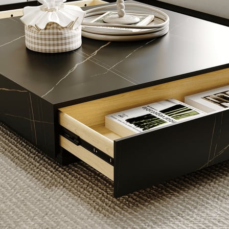 SHP9090 Modern 2 Çekmeceli MDF Kare Sehpa