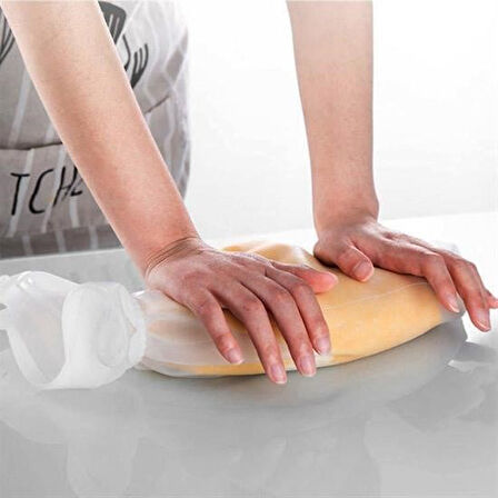  Büyük  Hamur Torbası  Silikon Şeffaf Hamur Yoğurma Torbası Ekmek Makarna Mantı  Hamuru Kolay