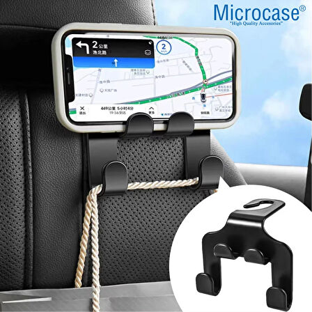 Microcase 4 Askılıklı Oto Koltuk Arkası Yük Eşya Poşet Taşıyıcı Aparat - SİYAH AL5140 2 ADET