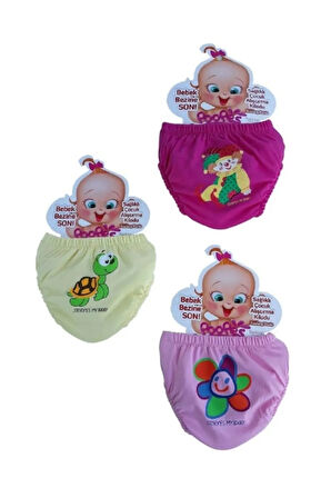 Kız Çocuk 3-4 Yaş Sızdırmaz Pamuklu Yıkanabilir 3 Adet Alıştırma Külodu