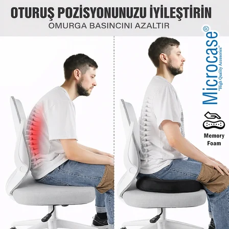 Microcase Ortopedik Memory Foam Basur Hemeroid Kuyruk Sokumu Minderi Yastığı AL5516