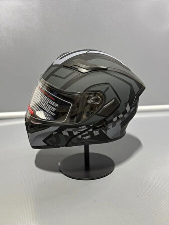Jk-902 Güneş Vizörlü Çene Açılır Kask H1 GREY