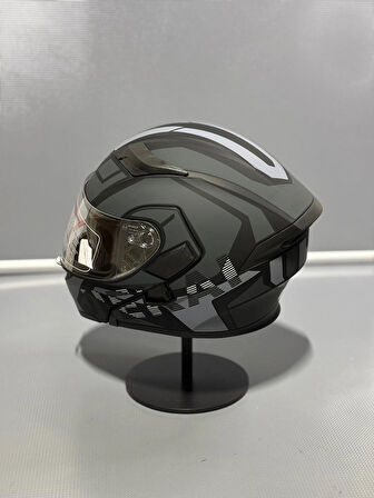 Jk-902 Güneş Vizörlü Çene Açılır Kask H1 GREY