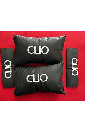 Clio Nakışlı Deri 1 Çift Boyun Yastık Ve 1 Çift Kemer Pedi