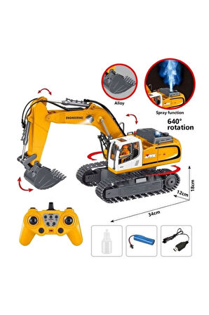 Uzaktan Kumandalı Şarjlı PALETLİ EXCAVATOR 1/18 Boy Full Fonksiyon Kepçe Hareketli Işıklı