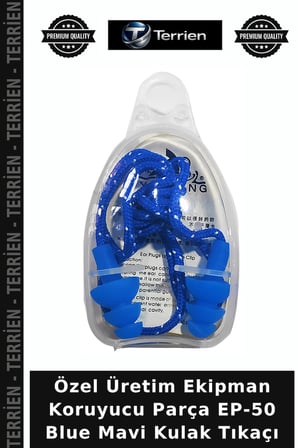 Özel Üretim Ekipman Koruyucu Parça EP-50 Blue Mavi Kulak Tıkaçı