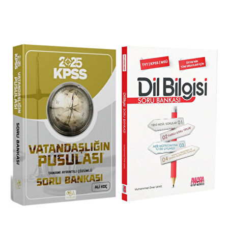 CBA Akademi 2025 KPSS Vatandaşlığın Pusulası ve AKM Dil Bilgisi Soru Bankası Seti 2 Kitap