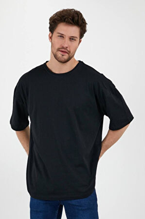 Unisex Pamuklu Turuncu Bisiklet Yaka Oversize T-shirt