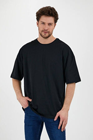 Unisex Pamuklu Turuncu Bisiklet Yaka Oversize T-shirt