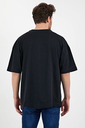 Unisex Pamuklu Turuncu Bisiklet Yaka Oversize T-shirt