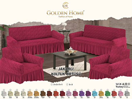 Golden Home Jakarlı Koltuk Örtüsü