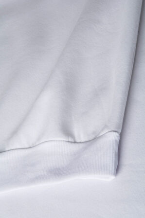 Unisex Turuncu Oversize Şardonlu Bisiklet Yaka Sweatshirt