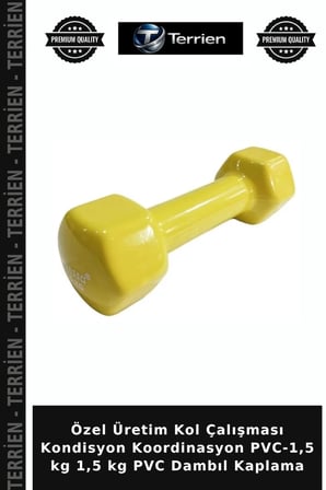 Özel Üretim Kol Çalışması Kondisyon Koordinasyon PVC-1,5 kg 1,5 kg PVC Dambıl Kaplama