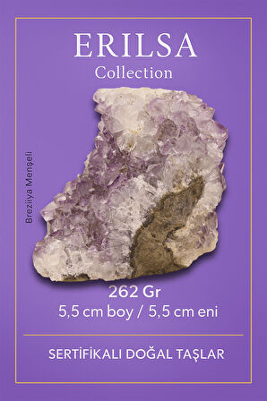 Sertifikalı Ametist Taşı Kütlesi 262 Gr – Ham Doğal Kristal Dekoratif Taş Parçası 