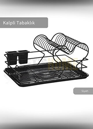 2 Katlı Bulaşıklık Tezgah Üstü Tabaklık BPA FREE Bulaşık Sepeti Kalpli