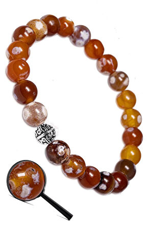 Sertifikalı Aaa Kırmızı Tibet Akik Taşı Bileklik (gümüş Aparatlı)