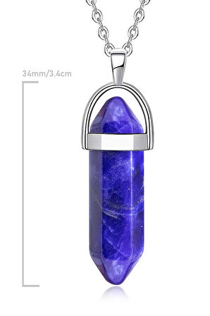 Sertifikalı Doğal Mavi Sodalit Taşı Kolye