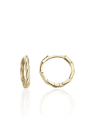 Gümüş 925 Ayar 17 Mm Hagi Twist Gold Küpe