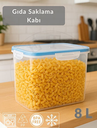 Vakumlu Saklama Kabı Hava Almaz BPA Free Kilitlenebilir Büyük Gıda Saklama Kabı 8 L