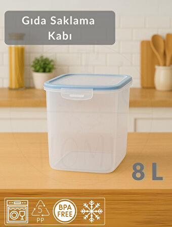 Vakumlu Saklama Kabı Hava Almaz BPA Free Kilitlenebilir Büyük Gıda Saklama Kabı 8 L