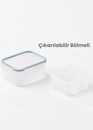 4'lü Diyet Kabı Seti BPA Free Hava Almaz Saklama Kabı Çıkarılabilir Bölmeli Gıda Kutusu 500 ml