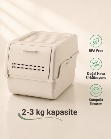 Mini Patates Soğan Sepeti Krem 8 L - BPA Free Havalandırmalı Sebzelik