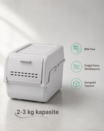 Mini Patates Soğan Sepeti Gri 8 L - BPA Free Havalandırmalı Sebzelik