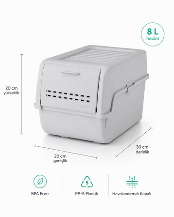 Mini Patates Soğan Sepeti Gri 8 L - BPA Free Havalandırmalı Sebzelik