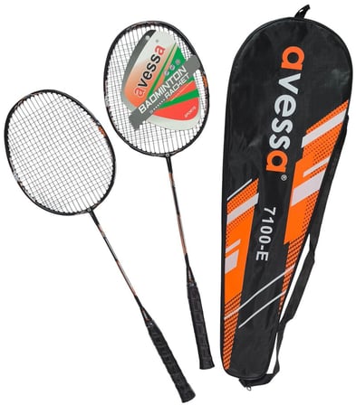 Özel Üretim Aktivite Spor Seti Açık Hava 7100-E Tek Parça Grafıt Badmington Raket Set Çift