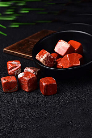 Sertifikalı Kırmızı Jasper Taşı Doğal Taş Kütle (3 Adetli)