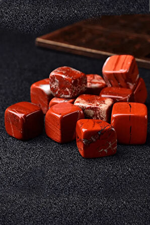 Sertifikalı Kırmızı Jasper Taşı Doğal Taş Kütle (3 Adetli)