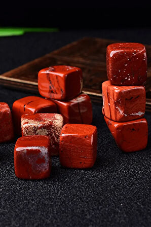 Sertifikalı Kırmızı Jasper Taşı Doğal Taş Kütle (3 Adetli)