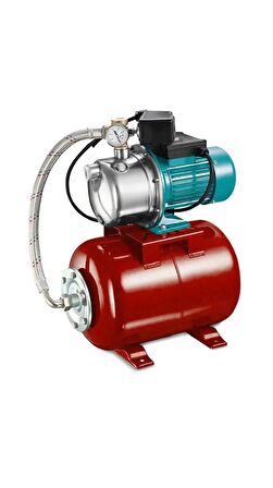 German 2 Hp Bakır Sargı Otomatik Paslanmaz Hidrofor 6 Kat 6 Daire 24 Litre Tanklı 70 Metre Dik Ata