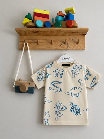JUNİES BABY KOALA BASKILI YAZLIK ERKEK BEBEK ŞORTLU 2 Lİ TAKIM