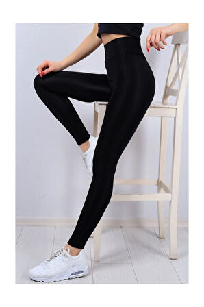 Esemod Kadın Siyah Toparlayıcı Günlük Spor Şık Rahat Push Up Yüksek Bel Slim Fit Tayt